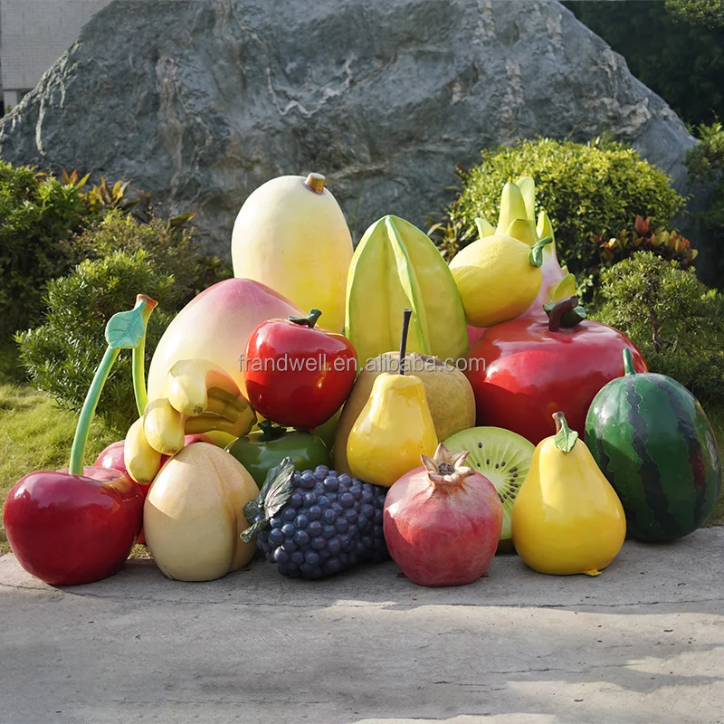 Factory Large Size Fiberglass Cute Strawberry Grapes Peach Watermelon