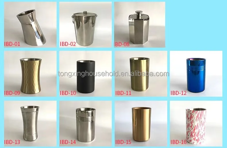 Wooden Beer Buckets Barrel Ice Cooler With Tongs Double Wall Stainless