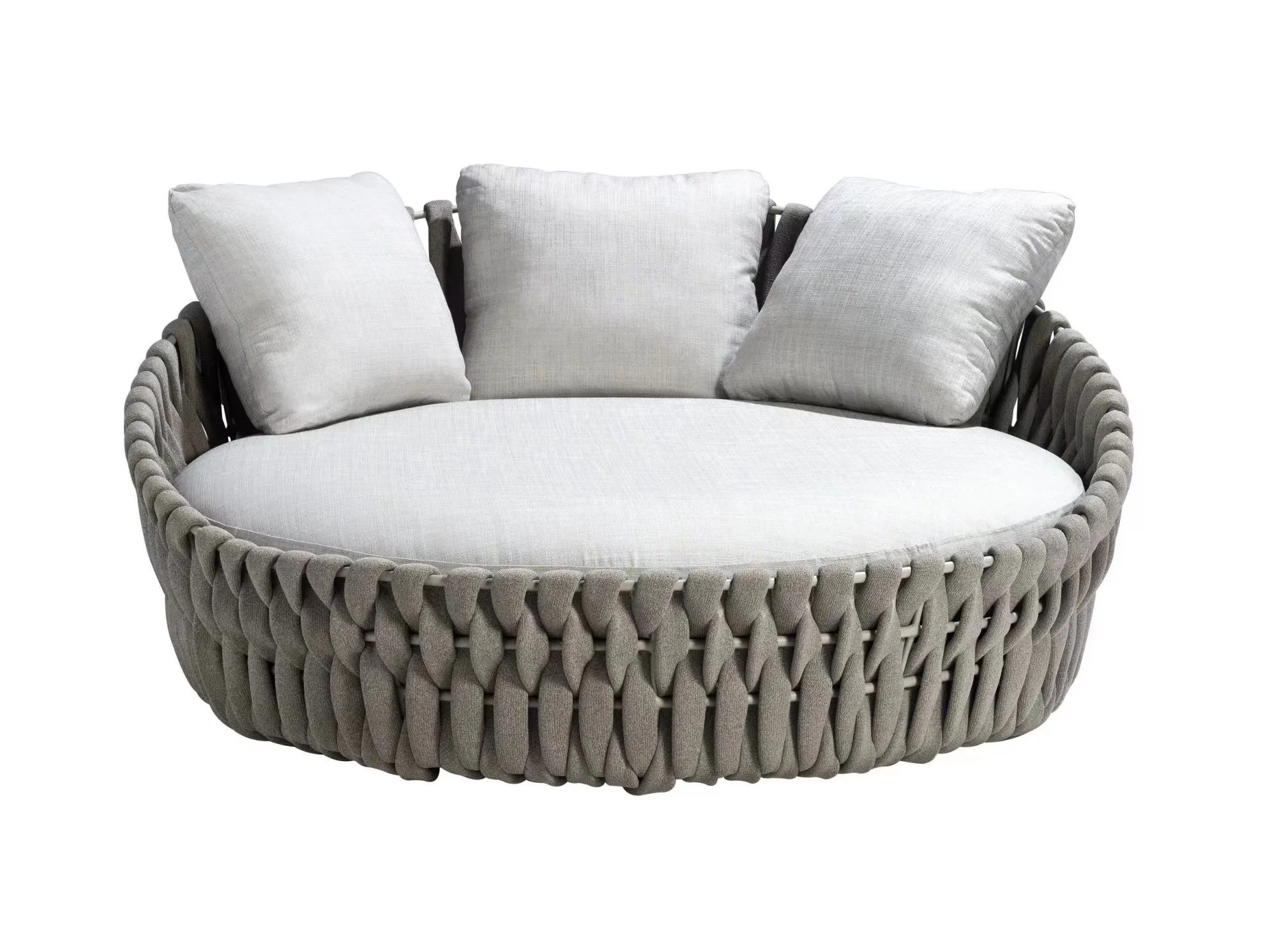 Luxury Modern Big Roundshape Sunbeds Beach Chaise Waterproof Patio