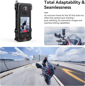 SmallRig Aluminum Frame Cage for Insta360 X3, Protective Case for Insta 360 X3, with 1/4" Threads, Cold Shoe Mount, Folding detail image
