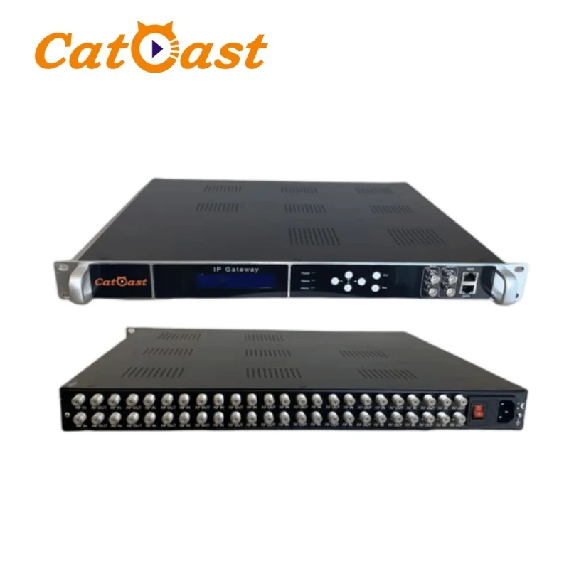 Digital IP Satellite Receiver Gateway for Iptv Systems 24-channel Tuner to IP Gateway with Biss Descrambling Function