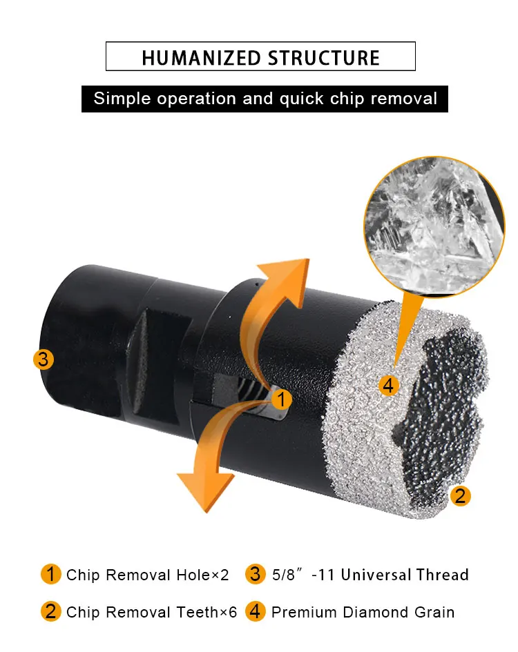 Diamond Cutting Coated Marble Granite Core Tile Drill Bits Tile Ceramic