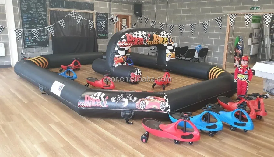 Pvc Thick Amusement Park Inflatable Bumper Car Track Race Car Tracks