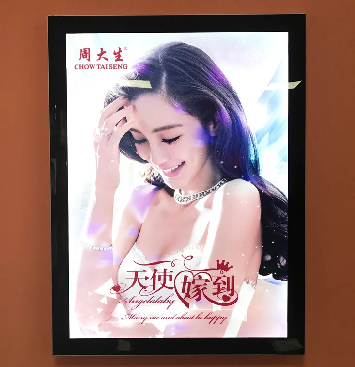 Customized Slim Led Light Boxes Poster A2 Size Acrylic Board Led Advertising Lightbox Panels
