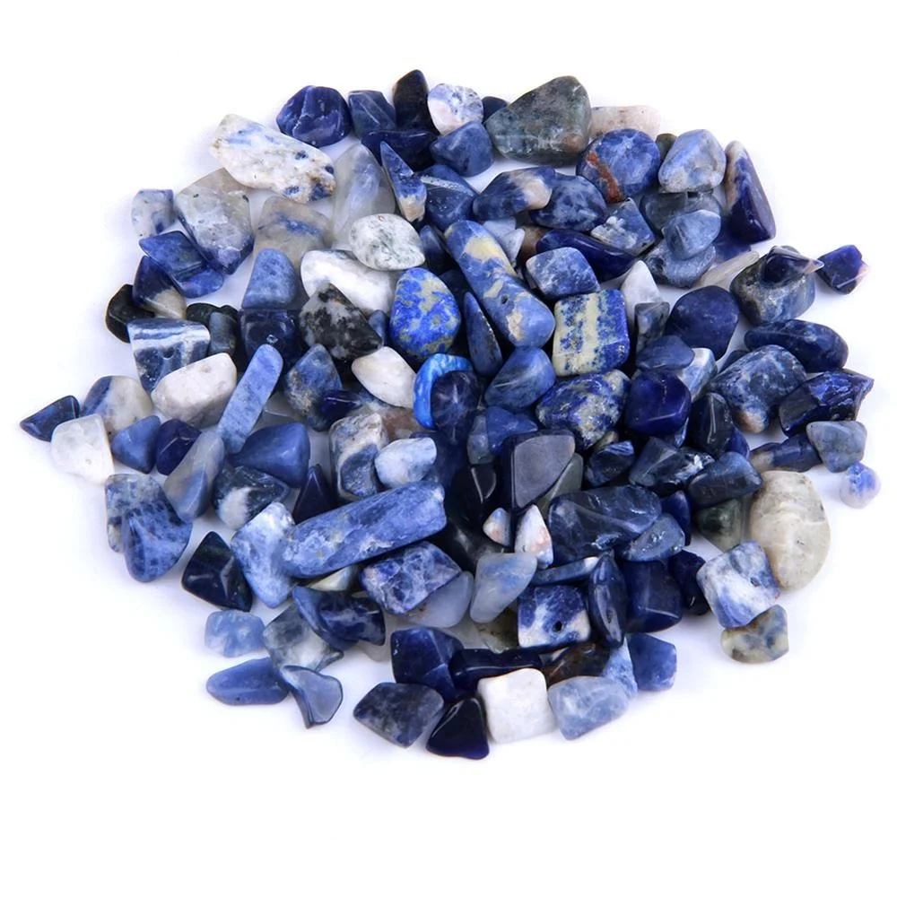 批发天然方钠石翻滚的石头抛光半宝石小翻滚的石头