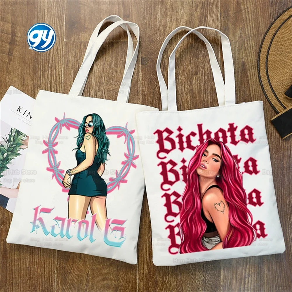 Karol G Bichota Music Singer Graphic Rapper Shoulder Canvas Bags Large ...