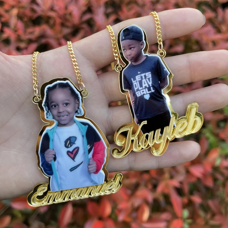 Custom Acrylic Necklace - Personalized Family Photo Pendant