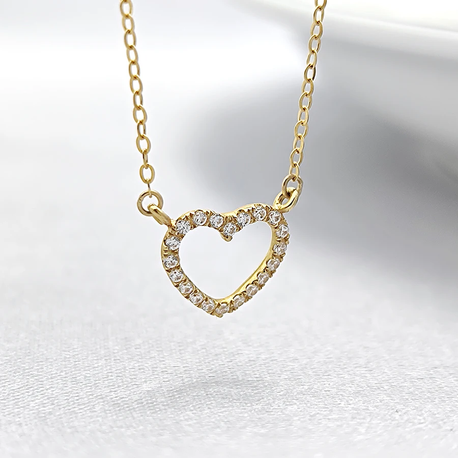 Luxury Pendant Heart Shape 18K Gold Necklace for Women's