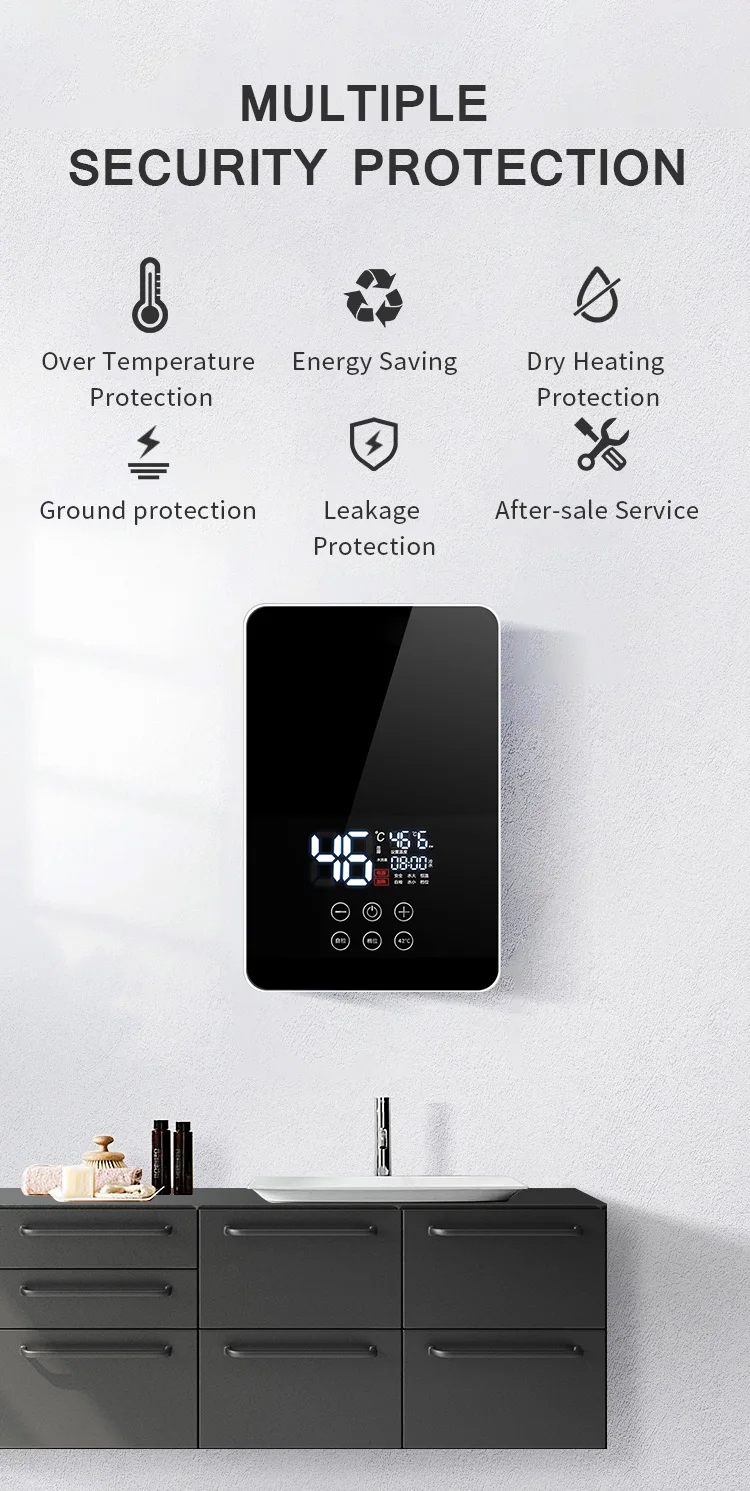 Bathroom Induction Electric Instant Water Heater Ce Stainless Steel China Low Price 6kw 1 Piece