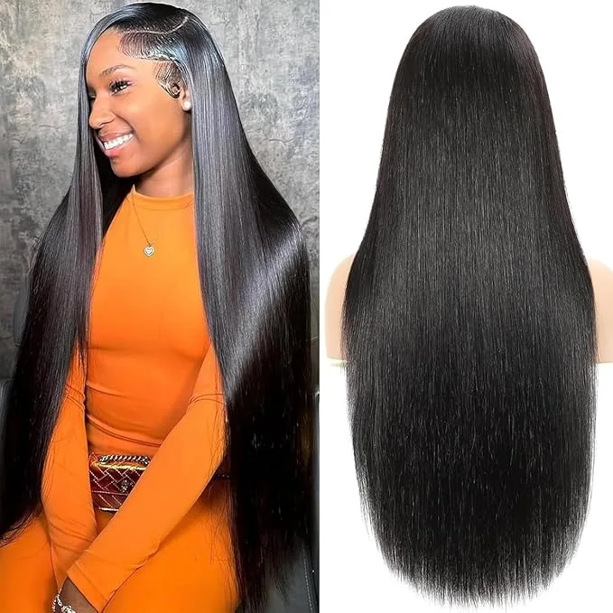 38 Inch 13x6 Straight Lace Front Wigs Human Hair 180  display picture 1