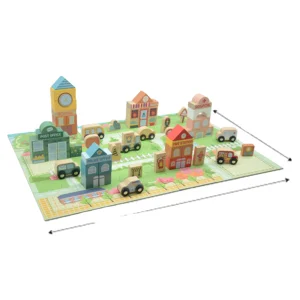 Children's Small Particle City View Building Blocks City Building Models  Wooden Toy