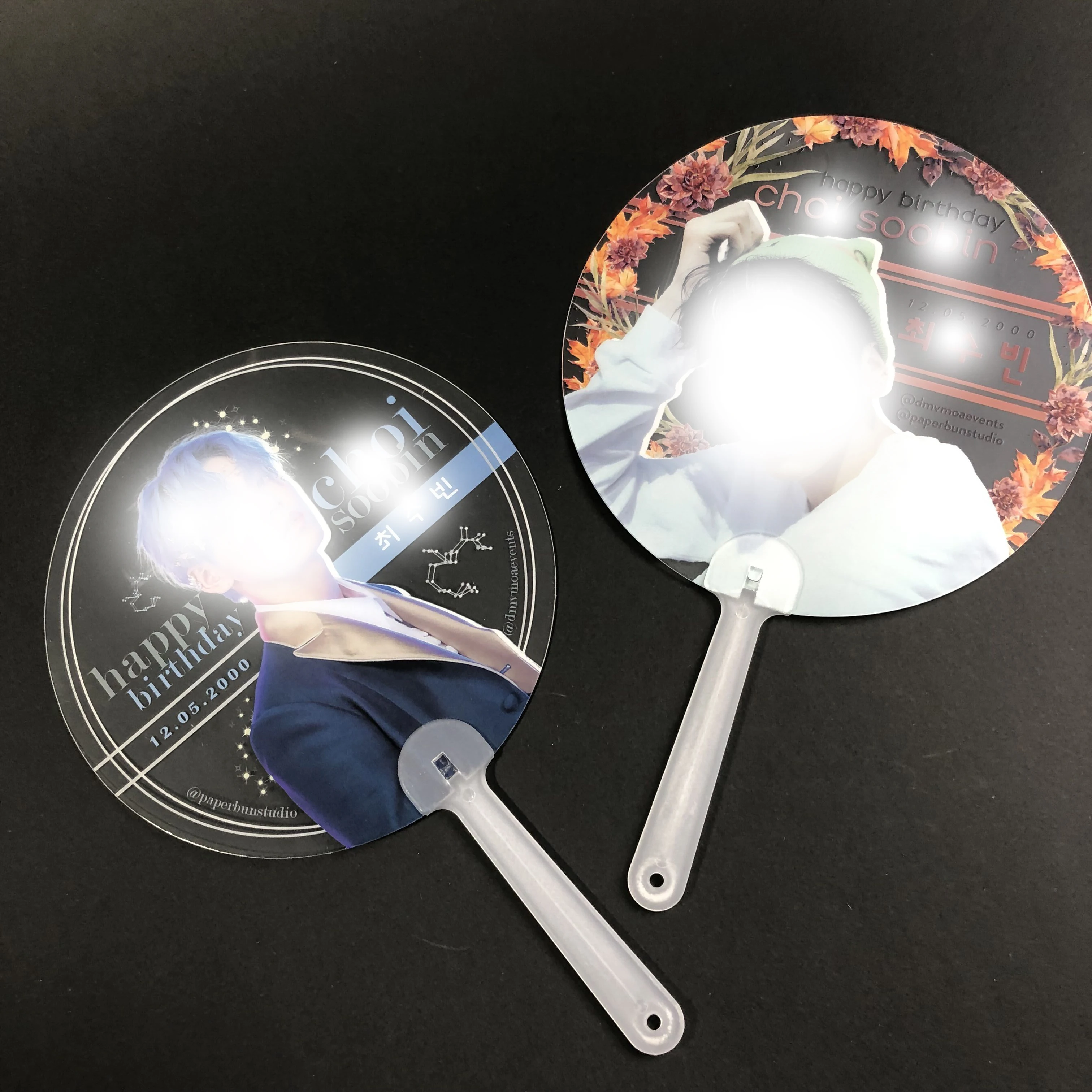 PP设计定制PVC KPOP印刷透明塑料风扇