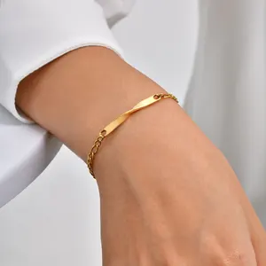 Fine Jewelry Stainless Steel Link Chain Bracelet Forever Romantic Couple Twisted Bracelet for Valentine Day