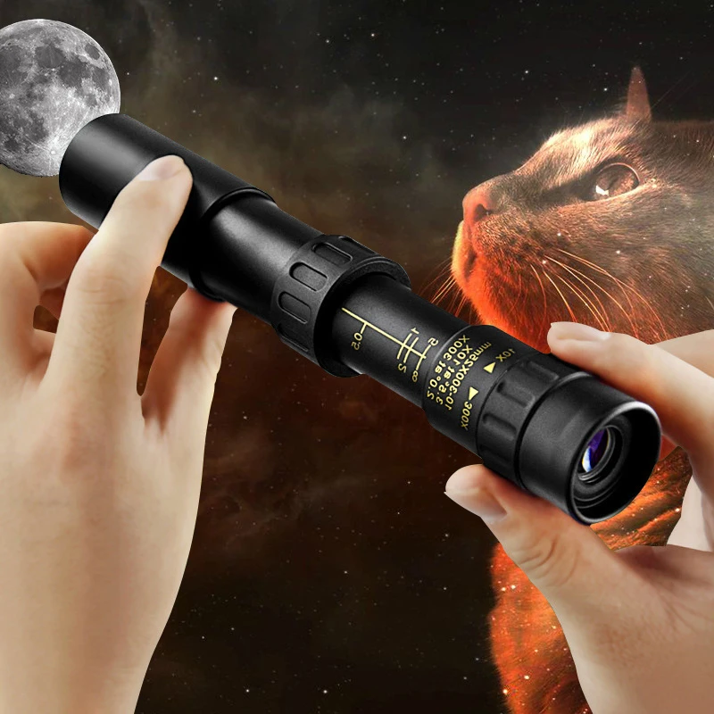 10-300X40 Zoom HD Portable Strong Binoculars Long Range Professional Spyglass Monocular Telescope Low Night Vision for Hunting