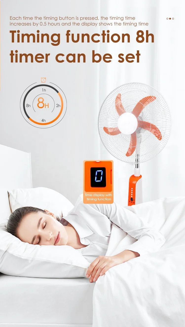 Remote Control Standing Fan, 16inch, Solar - detail 8