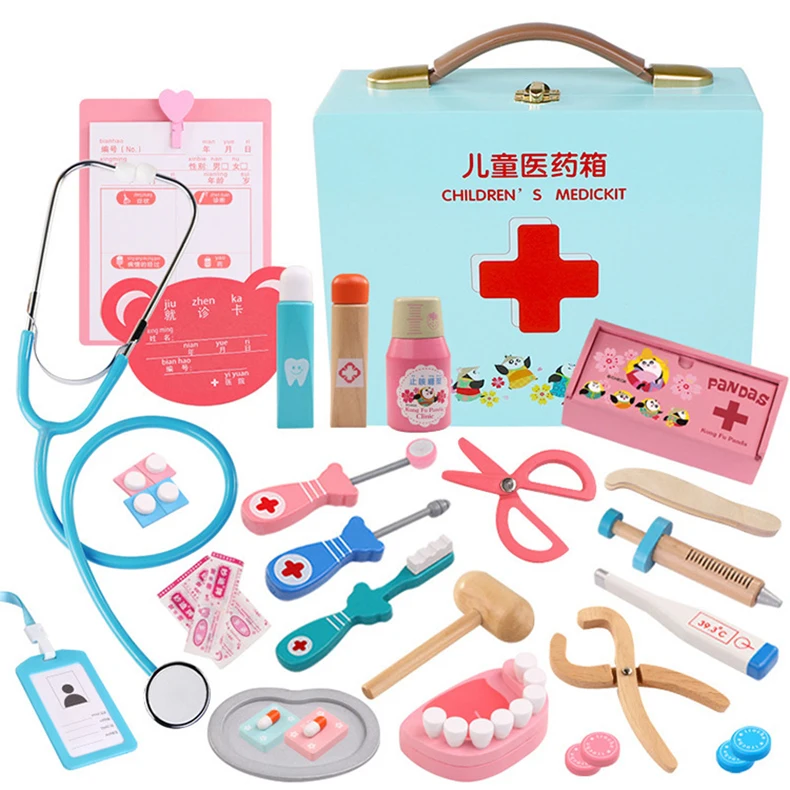 Коробка для стоматологической медицины ролевые игрушки детей деревянные забавные игры реальная жизнь косплей