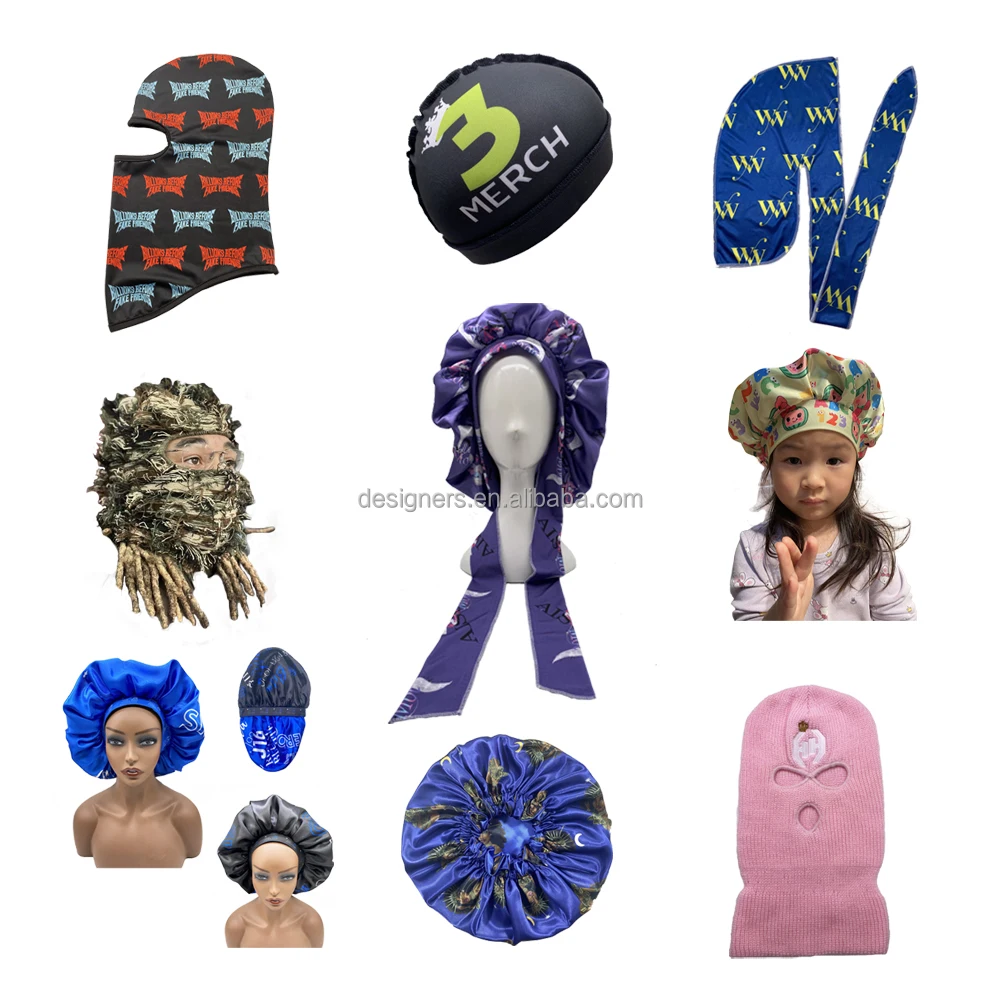 Customized Silk Satin Velvet Designer Silky for Men Women Shining Polyester Custom logo Turban Rag Anime Durag