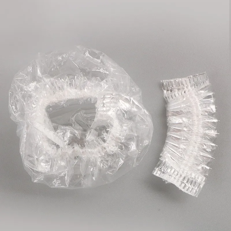 Hubei Haixin Clear Disposable Plastic Shower Ear Protectors Waterproof Ear Covers Shower Caps for Hair Dye Bathing
