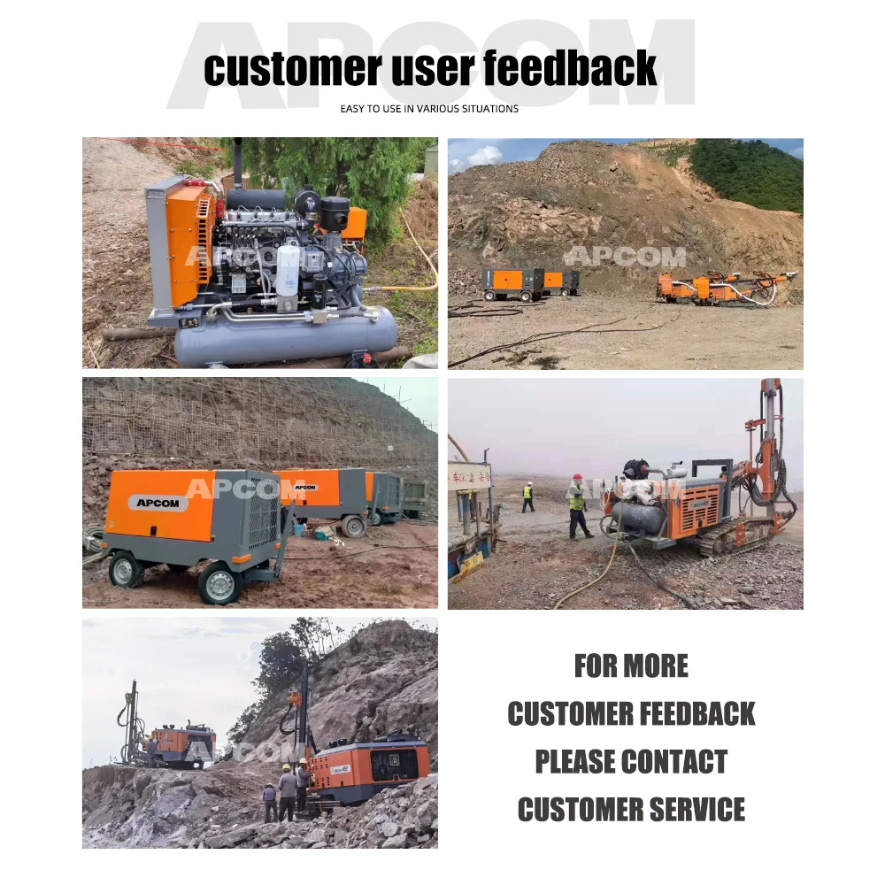 Operating Mode 17m3 12bar or 15m3 18bar Cummins Mining air Compressor 12 18 bar 550cfm 600cfm diesel Engine Screw air Compressor