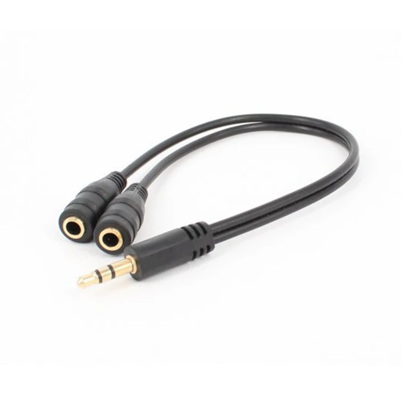 Lingable Headphone Splitter Cable 3.5mm Male To Dual Female Audio Jack 1 To 2 Extension Aux Cabo