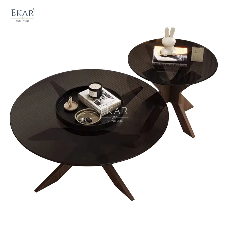 Modern Round Nesting Coffee Table Perfect for Versatile Living Room Arrangements