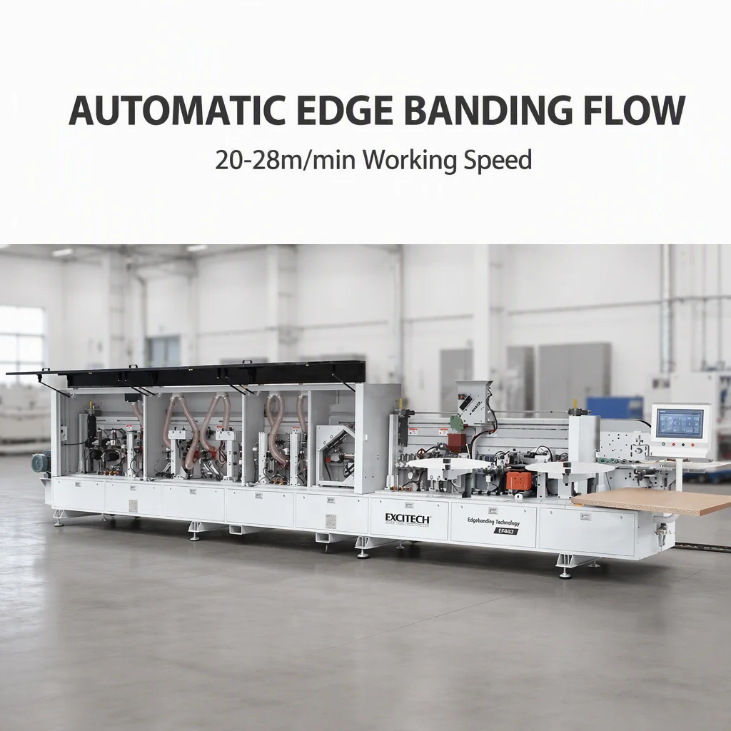 High Efficiency Edgebanding Production Cell Wood Edgebander for Door Cabinet