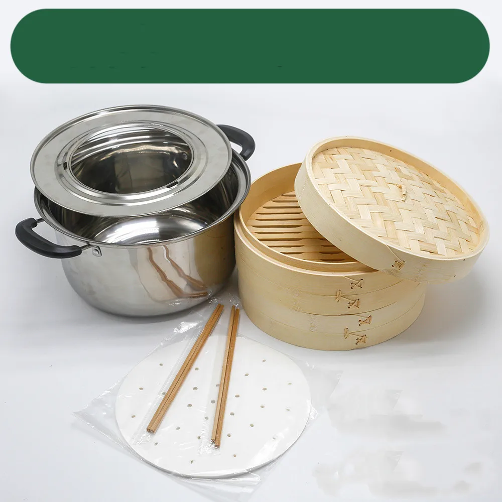 Good Quality 10 Inch 2 Tier 3 In 16 Commercial Mini Dim Sum Bamboo Steamer Basket Buy Bamboo