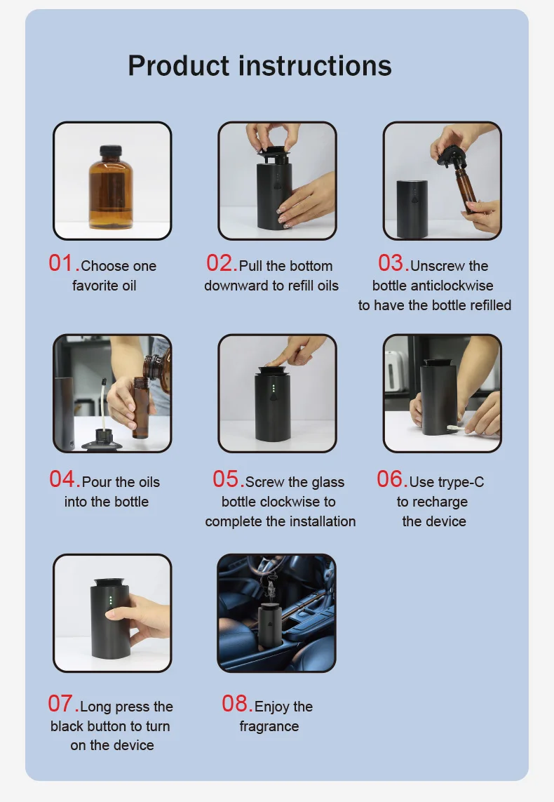 2023 Car Scent Diffuser Hanging Car Scent Diffuser Bottle Scent Car