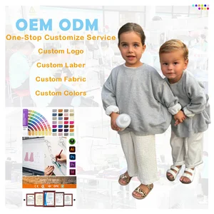 Custom Logo Kids Fleece Sweatshirts Soft Cotton Crewneck Pullover Toddler Baby Boys and Girls Plain Sweatshirt