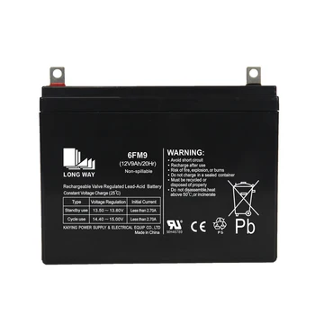 Long-Lasting 12V9Ah Gel AGM Rechargeable Lead-Acid Battery Low Self-Discharge for Electric Power Toy UPS Golf Carts Lighting