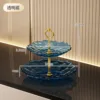Double-layer fruit platter - transparent blue