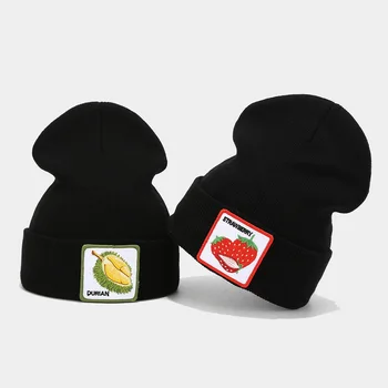 New Creative European American Fruit Patch Ear Protection Sports Men Women Autumn Winter Warm Cold Strawberry Beanie
