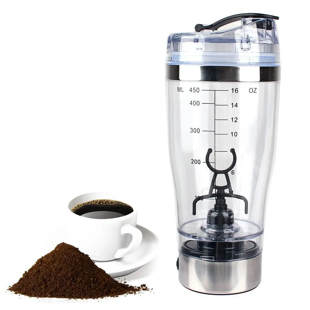 Custom logo Printing Time Mark Portable Electric Protein Shaker Bottle