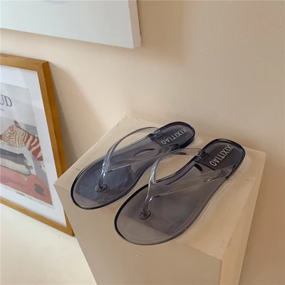 Transparent Women's Jelly Flip Flops Beach Sandals Oem