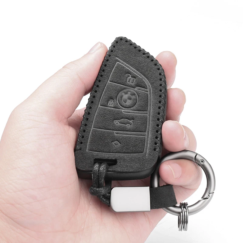 Ushilife Alcantare Material Luxury Carkeys Case Cover Leather Fob