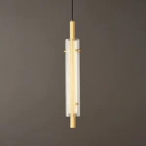 Solid Brass and Glass Pendant Light Nordic Minimalist for Bedroom Bedside Luxury Style Dining Room and Bar Ambient Lighting