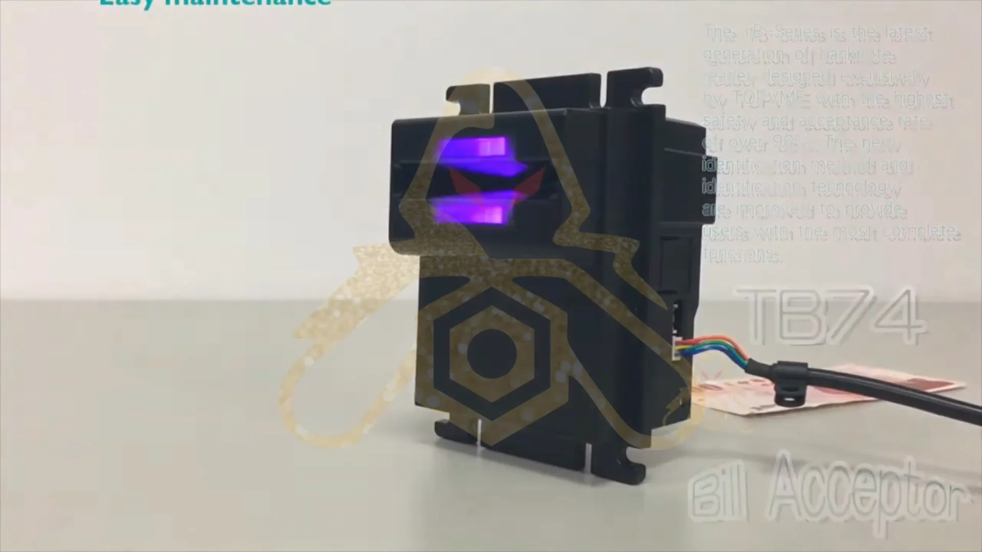 Brand New Pulse RS232 Interface TB74 Bill Acceptor - 12V DC, 4-Way