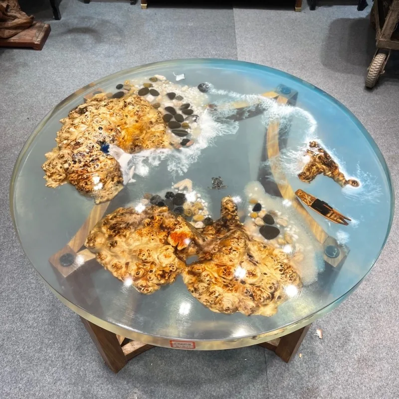 Luxury Epoxy Resin River Table Solid Wood Artistic Style Dining Room Furniture for Home or Hotel for Interior Designers