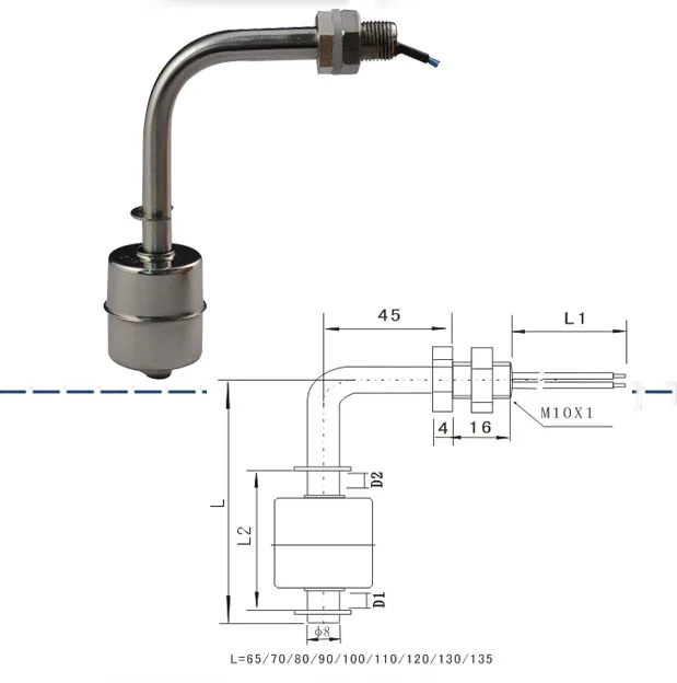 ボイラー部品-ステンレス鋼フロートボール水位スイッチ45mm