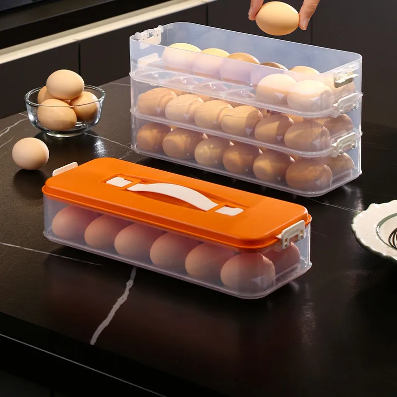 12-Egg Stackable Egg Storage Box Plastic Egg Container with Buckle
