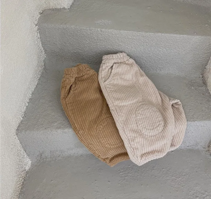 x21020 kids corduroy pants solid color thick warm fashion corduroy winter and fall trousers 3m to 3T