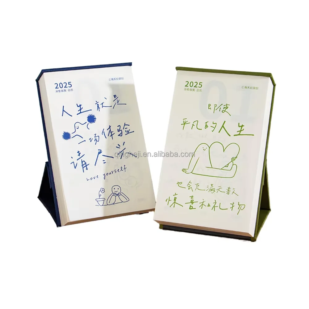 2025 индивидуальный большой треугольный подставка в твердом переплете Настольный календарь оптом новый дизайн Календарь украшения