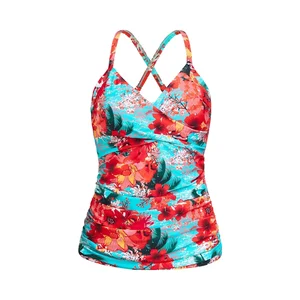 Ocean Blues Women's Off-the-Shoulder Tankini Top Letter Pattern 1 Piece OEM Service Bikini No Bottom