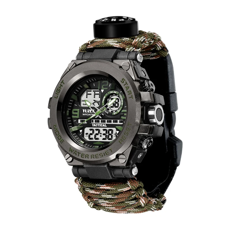 Watch, Domary Digital Survival Sport Watch Water-repellent Watch Emergency Survival  Watch with Paracord/Whistle/Fire Starter/Scraper/Compass and Thermometer 6  in 1 Multifunctional Outdoor Gear price in UAE | Amazon UAE | kanbkam