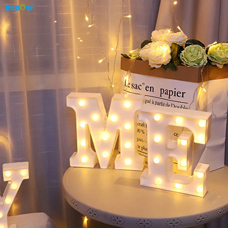 Wholesale Custom Small Led  Number 3D Letter Light Battery Marquee Letters for Wedding Birthday Party Decoration