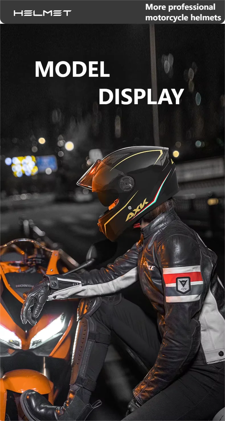 Durable Protective Classic Cool Full Face Motorcycle Helmet Solid Color Paris Cross-Border Electric Motorcycle Helmet