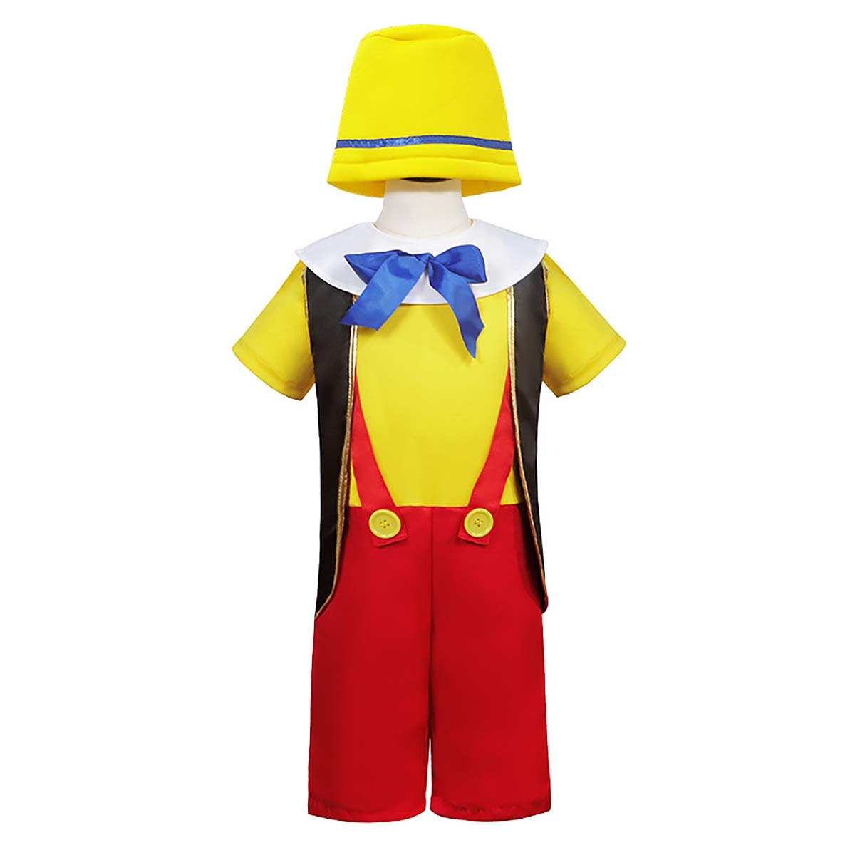 Halloween Kids Fairytale Long Nose Puppet Cosplay Pinocchio Costume DISN-026