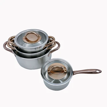 PVD Modern Stainless Steel  Kitchen Classic Soup Pot Cookware Set