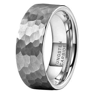 Coolstyle Jewelry Wholesale Dropshipping 6mm 8mm Hammered Tungsten Carbide Ring for Men Women Trendy Engagement Wedding Band