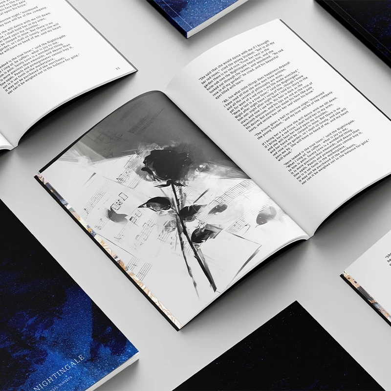 Customizable Hardcover Novel Printed in Gold Foil with Sprayed Colorful Edges New Design Offset Paper New Customer Book factory